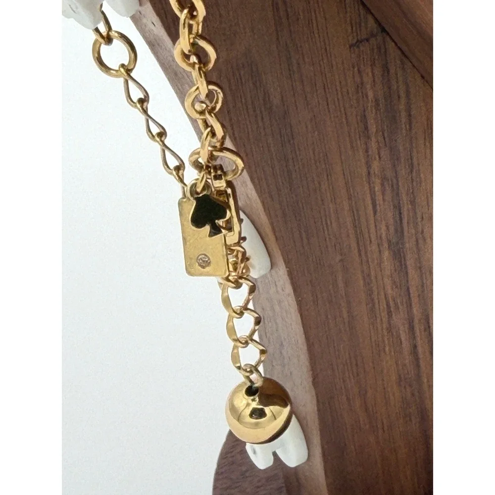 Kate Spade Green Statement Necklace Gold Tone Translucent Bib Jewelry